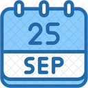 Calendar September Twenty Five Icon