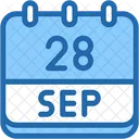 Calendar September Twenty Eight 아이콘