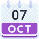 Calendar October Seven Icon