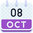 Calendar October Eight Icon