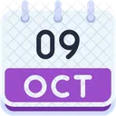 Calendar October Nine Icon