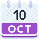 Calendar October Ten Icon