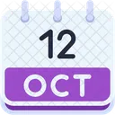 Calendar October Twelve Icon