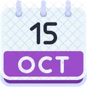 Calendar October Fifteen Icon