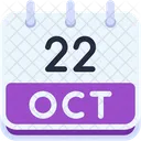 Calendar October Twenty Two Icon