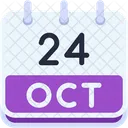 Calendar October Twenty Four Icon