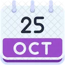 Calendar October Twenty Five Icon