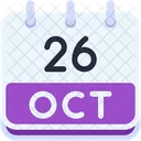 Calendar October Twenty Six 아이콘
