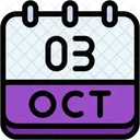 Calendar October Three Icon