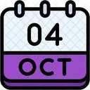 Calendar October Four Icon