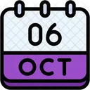 Calendar October Six Icône