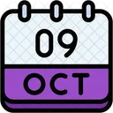 Calendar October Nine Icon