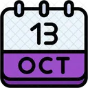 Calendar October Thirteen Icon