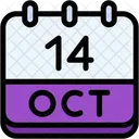 Calendar October Fourteen Icon