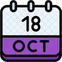 Calendar October Eighteen Icon