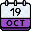 Calendar October Nineteen Icon