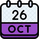 Calendar October Twenty Six Icon