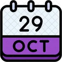 Calendar October Twenty Nine Icon