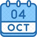 Calendar October Four Icon