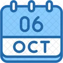 Calendar October Six Icon