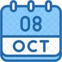 Calendar October Eight Icon