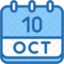 Calendar October Ten Icon