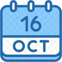 Calendar October Sixteen Icon