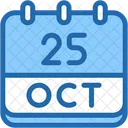 Calendar October Twenty Five Icon