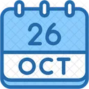 Calendar October Twenty Six Icône