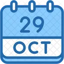 Calendar October Twenty Nine Icon
