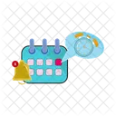 Calendar, alarm in speech bubble with bell  Icon