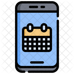 Calendar App Icon - Download in Colored Outline Style