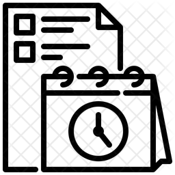 Calendar clock  task list  Icon