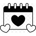 Calendar Heart Love Valentine Icon