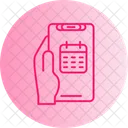 Calendar Hand Holding Phone Date Icon