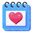 Valentine Day Calendar Heart Icon