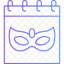 Mardi Gras Calendar Carnival Mask Icon