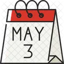 Calendar May World Press Freedom Day Icône
