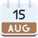 Calendar August Fifteen Icon