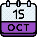 Calendar October Fifteen Icon