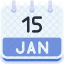 Calendar January Fifteen Icône