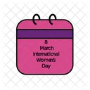 Calendar International Womens Day Icon