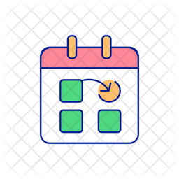 Calendar planning Icon - Download in Colored Outline Style