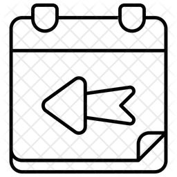 화살표가 있는 달력  아이콘