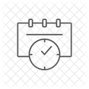 Calendar With Clock Clock Dial Icon