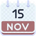 Calendario Novembro Quinze Ícone