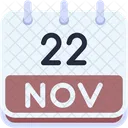 Calendario Noviembre Veintidos Icono