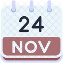 Calendario Novembro Vinte E Quatro Ícone