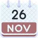 Calendario Noviembre Veintiseis Icono