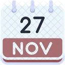 Calendario Noviembre Veintisiete Icono